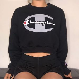 Champion Black Sweatshirt with Logo